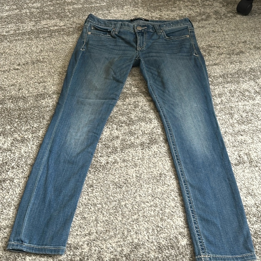 Express stretch low rise jean legging light wash size 8 short